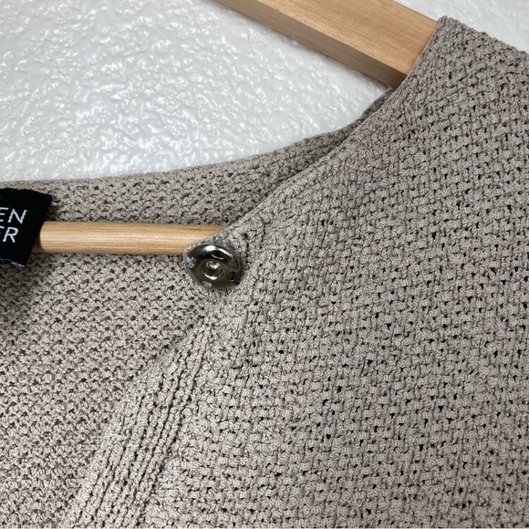 Eileen Fisher Silk Blend Knitted Ivory Sweater Women's Large Long Sleeves V neck - Picture 10 of 16